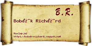 Bobák Richárd névjegykártya